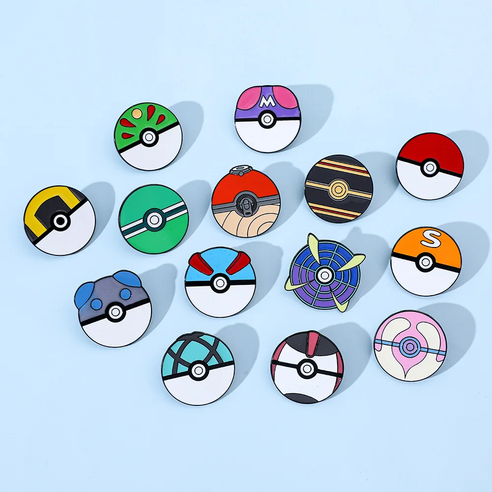 Pokemon Anime Game Creative Poke Ball Enamel Pins for Backpack Hat Clothing Fans Collection Birthday Party Favors Gifts