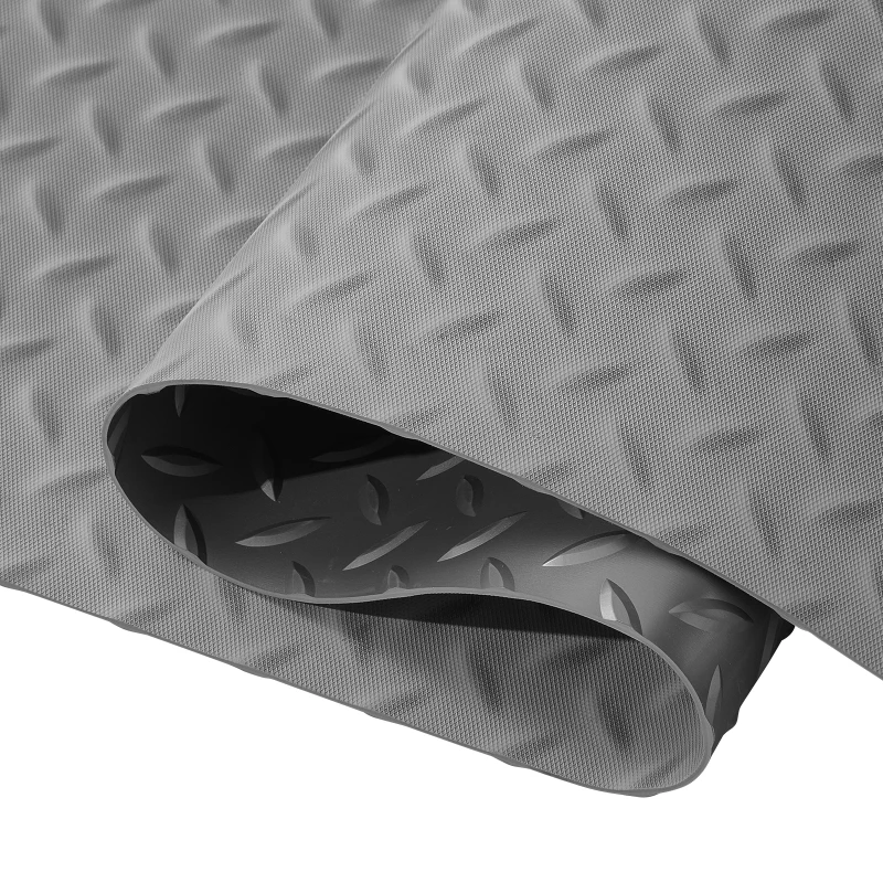 Garage Floor Mat 4.9x13ft Vinyl Garage Flooring Roll Anti-Slide Diamond Texture Silver Garage Mats for Under Car 63.7sqft Covering Space DIY PVC Garage Floor Mat for Gyms Boats Car Trailer - view 8