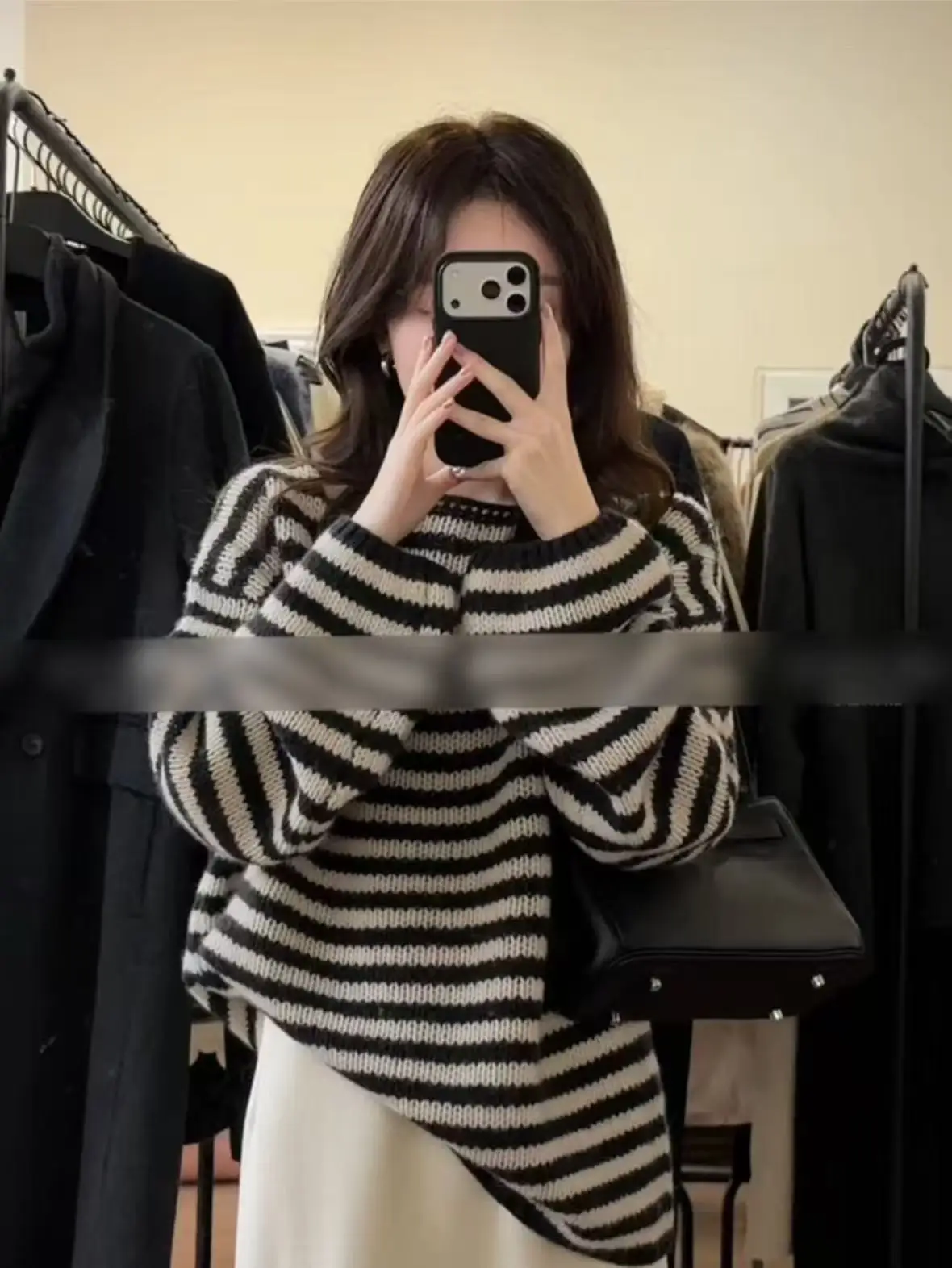 

Korean Sle Lazy High Faion Striped Sweater Women's Autumn Winter Loose Feeling round Ne Knitted Top Girls' Faion