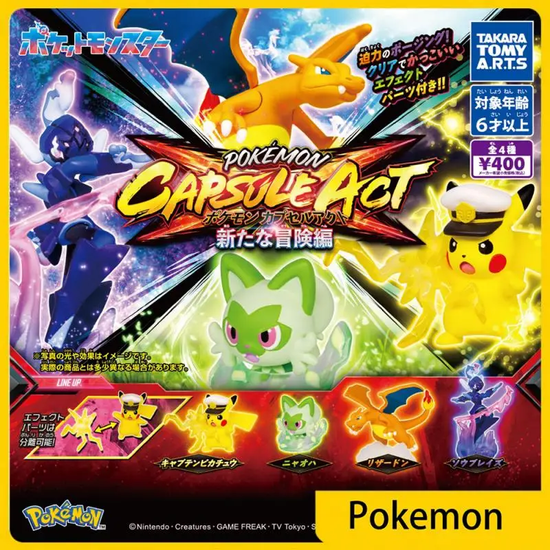 TOMY-figuras de acción de Pokémon trenzadas, juguetes para regalo, Pikachu, Sprigatito, Ceruledge, Charizard, set de 4 unidades