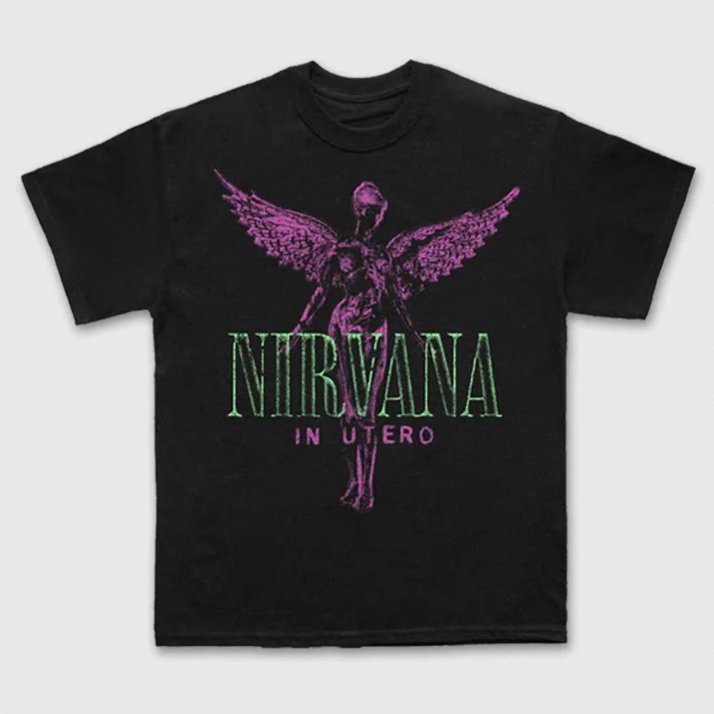 Nirvana Black Men's and Women's Universal Print T-Shirt - 2026 Summer New Design - Georgian Style Hip Hop Style Ins Y2k