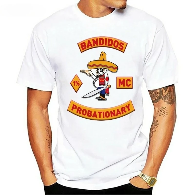 MC Fashion Bandidos Worldwide رجل أسود تي شيرت يدعم Bandidos المحلي الخاص بك قصيرة الأكمام عادية تي شيرت طباعة ملابس علوية من القطن