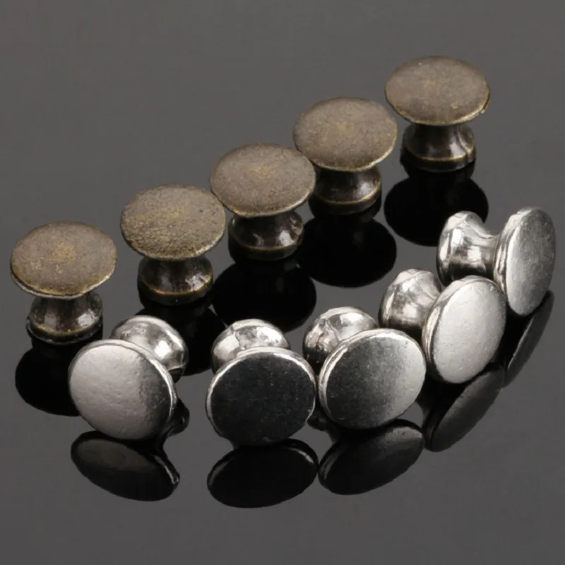 5Pcs Round Vintage Mini Jewelry Box Cabinet Knobs 12mmx11mm Kitchen Dresser Drawer Chest Cupboard Door Handle Pulls with Screws