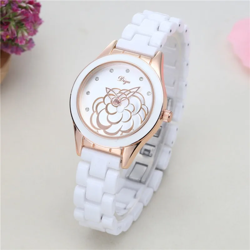 Watch for Women Camellia Luminous Pointer Quartz Watch Ceramic Bands Casual Fashion Student Clock Senior Girl Gift  Reloj Mujer