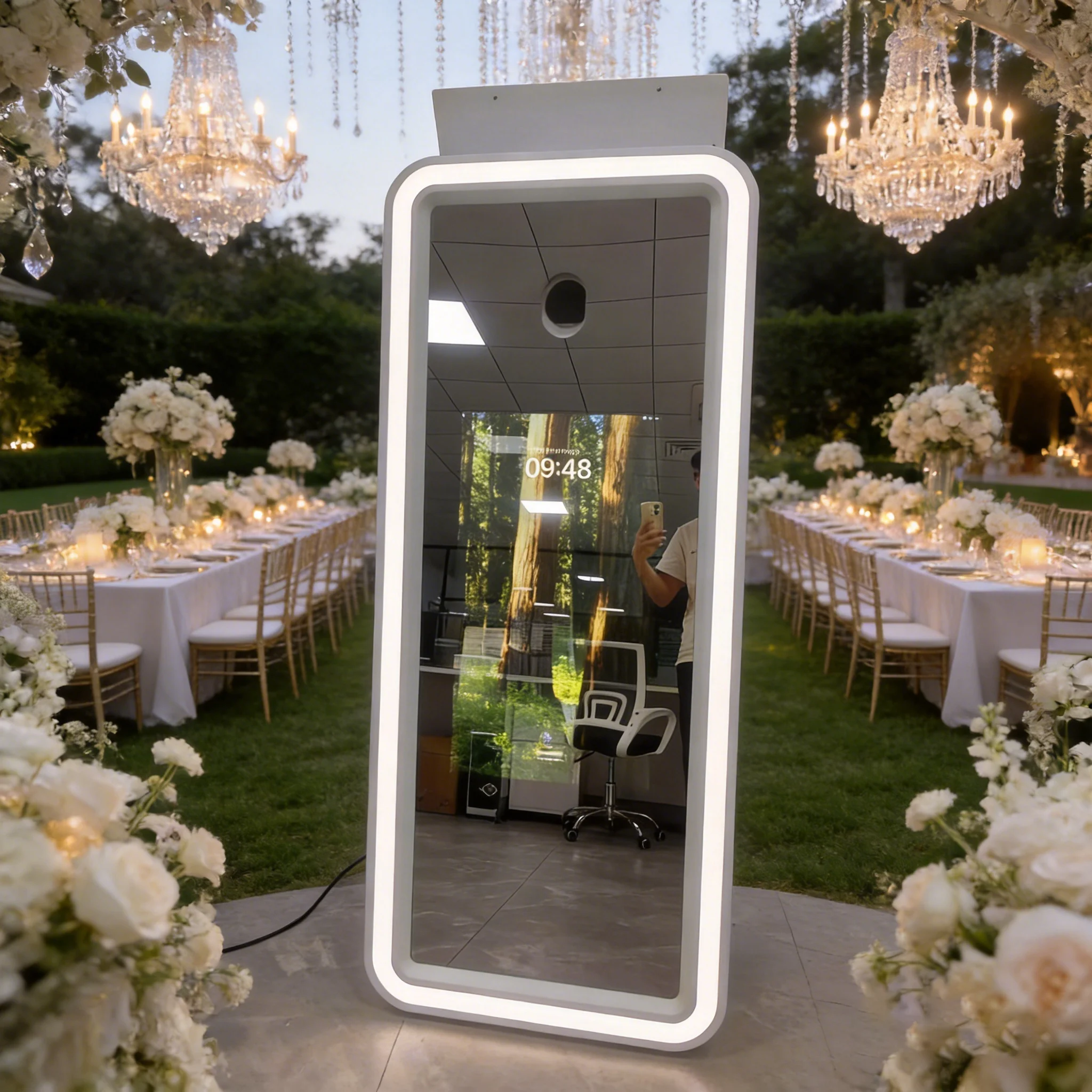 Premium Magic Mirror Photo Booth with Flashlight Built in and Capacitive Touch Screen for Event Rental Mirror Dslr Photoboooth