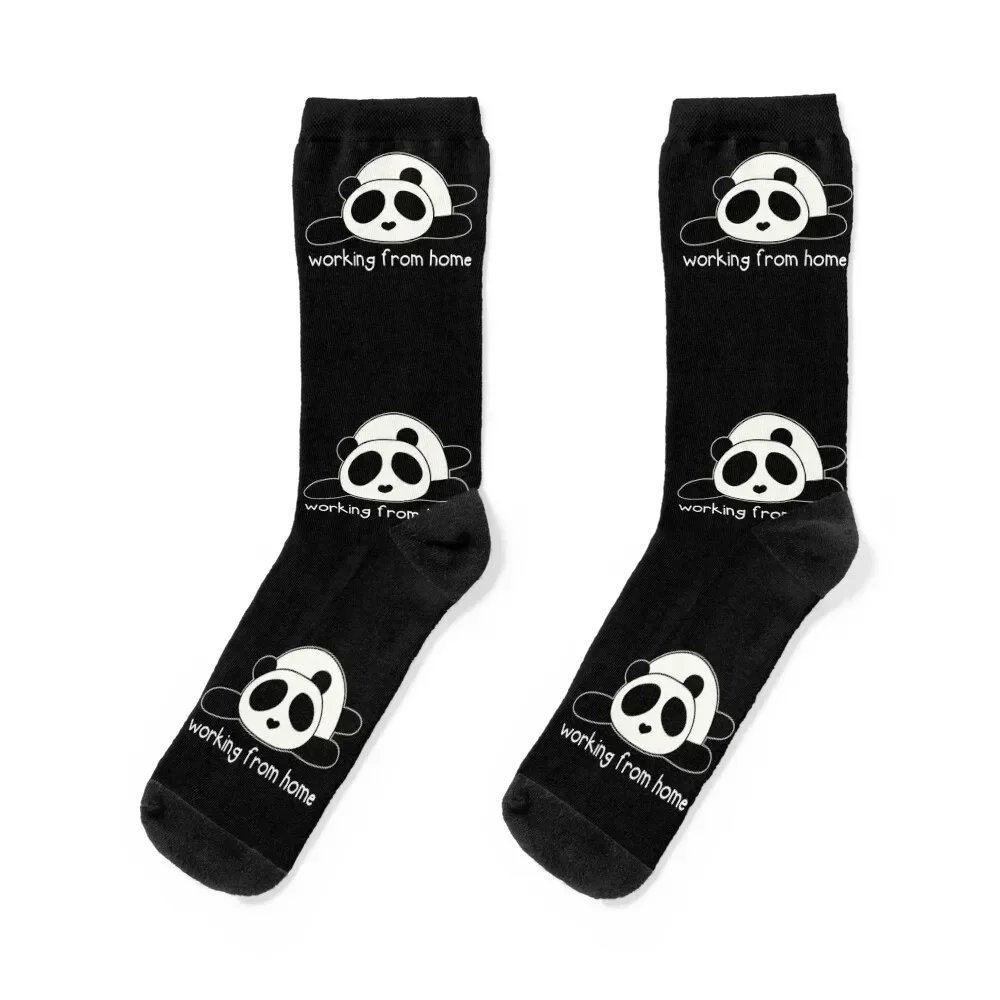 Working From Home Funny Panda Socks warm winter gift essential Antiskid soccer Designer Man Socks Women's