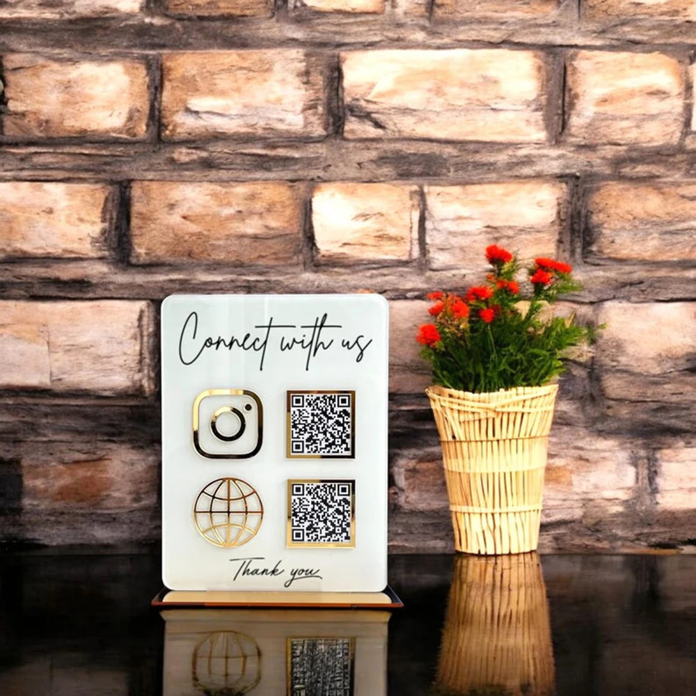 تخصيص شخصي للوحات الأكريليك والشعارات التجارية مع رموز QR متعددة مناسبة للوسائط الاجتماعية والدفع