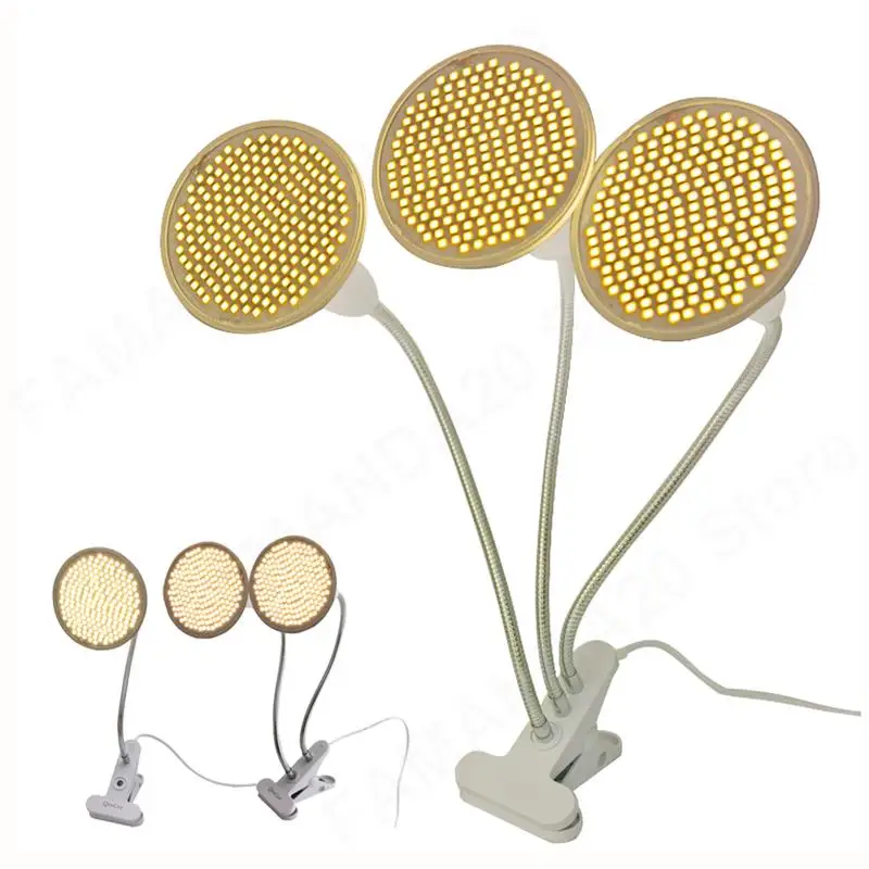 1 2 3 Head LED Sunlight Grow Light Plant Growing LFull Spectrum Phyto Yellow Lamp Hydro Fitolamp Growbox Clip Veg Flower m20