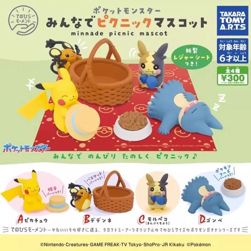 Anime Pokemon Gashapon Toys Cartoon Figures Pikachu Dedenne Morpeko Gonbe Model Decoration Dolls Creative Birthday Gifts