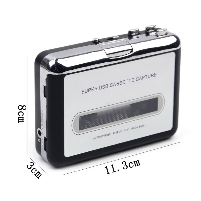 USB Cassette to MP3 Converter High Fidelity Tape Player Walkman Retro Audio Capture Device for Old Cassettes Digitization