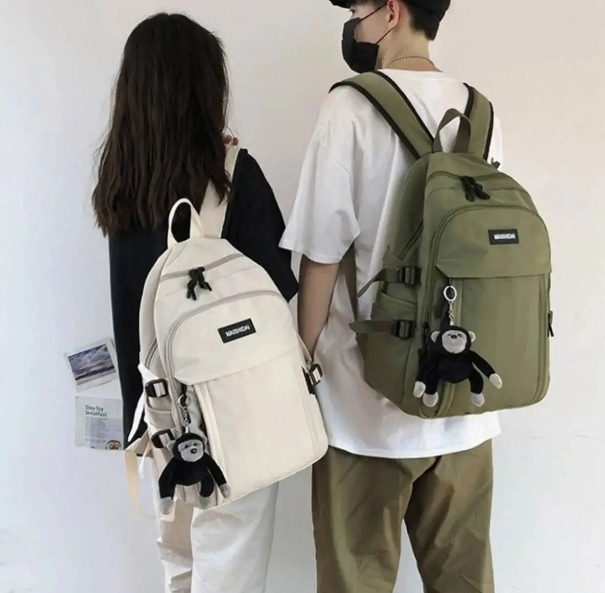 أنيمي لعبة أسود أبيض أخضر أحمر Jibaku Shounen المرحاض ملزمة Hanako-Kun أطفال المراهقين الحقائب المدرسية حقائب الظهر الفتيات الفتيان