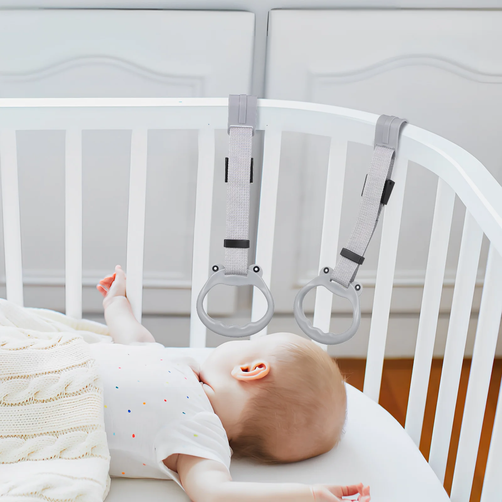 2 stks Babybedje Pull Up Ringen Verstelbare Walk Assistant Handvat Voor Kinderbox Veiligheidspoorten Peuter Stand Ondersteuning Training Tool