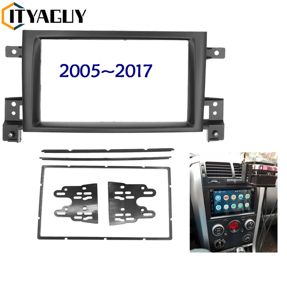 2 DIN Car Radio Fascia for Suzuki Grand Vitara 2005-2017 Double Din DVD Frame Adapter Panel Dash Mount Tirm Kit