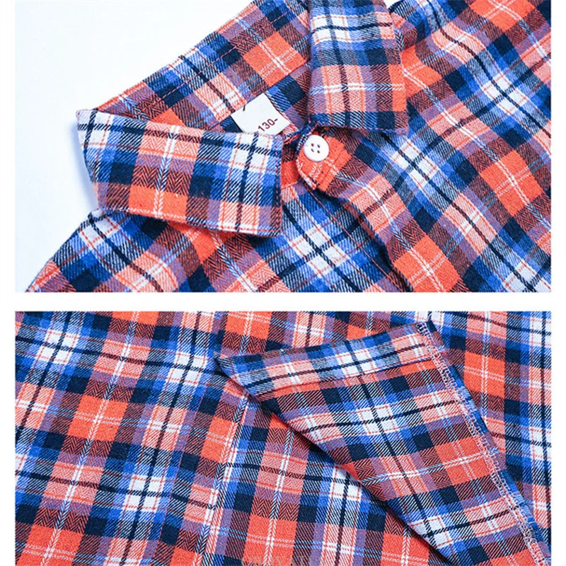 Long Style Girls Red Plaid Blouse for Teenage Young Lady Long Sleeve Spring Autumn Loose Shirt Kids Child Fashion Streetwear - Image 6