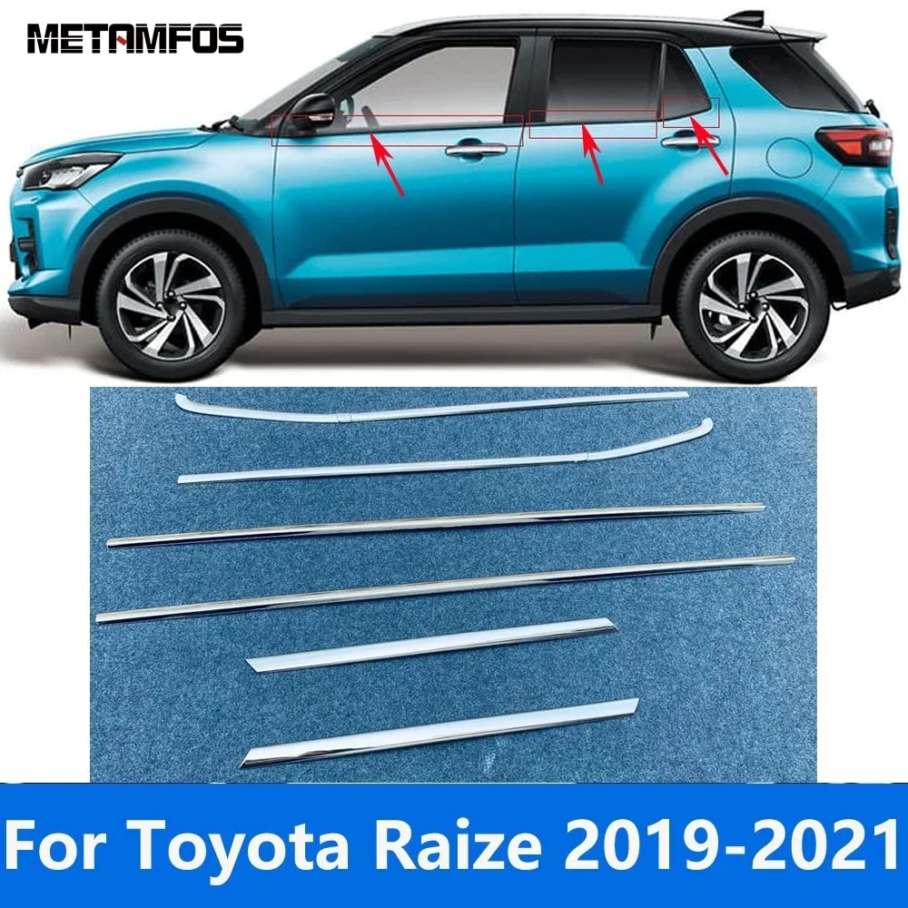 

Для Toyota Raize 2019 2020 2021, нижняя дверная оконная рама из нержавеющей стали, накладка на порог, внешние аксессуары, Стайлинг автомобиля