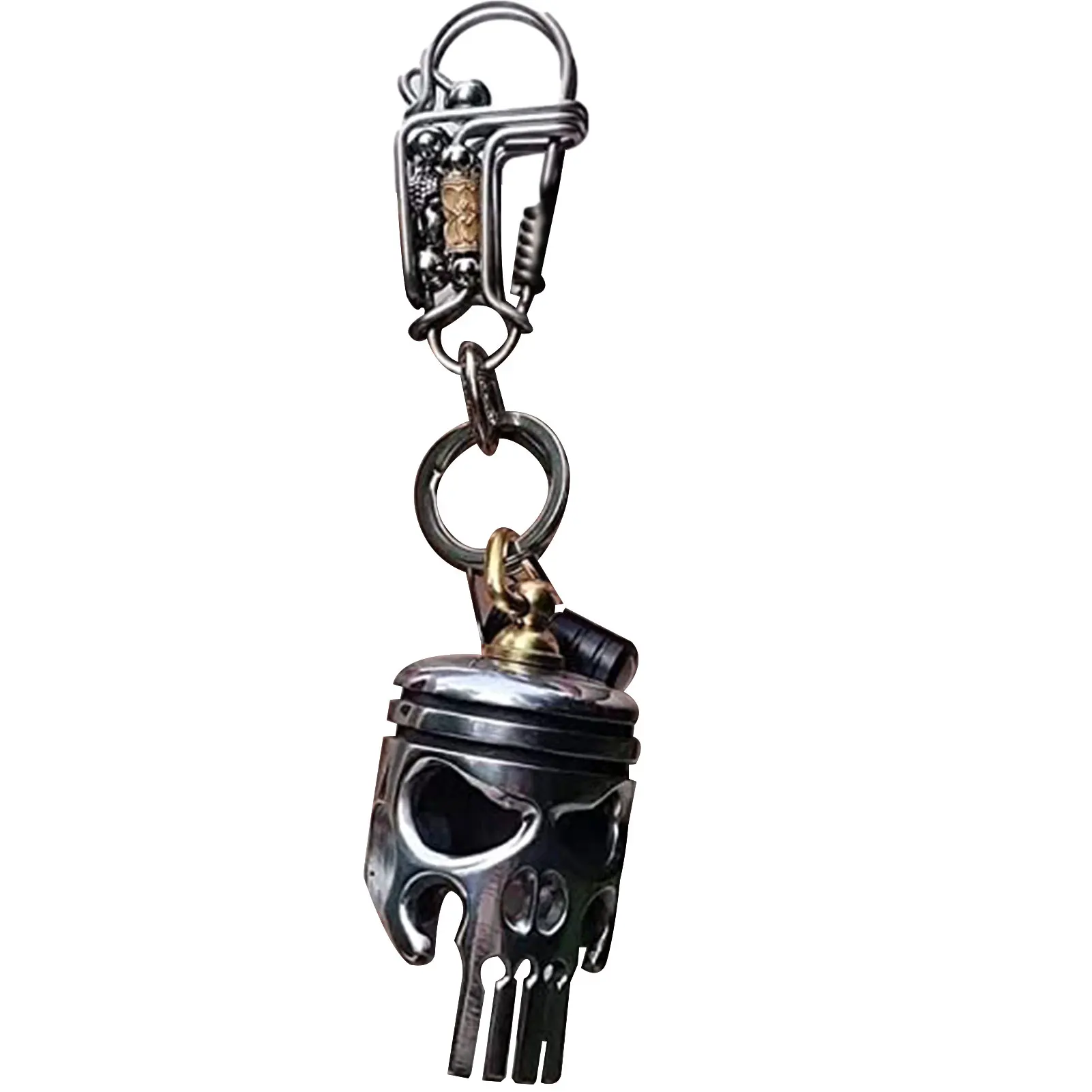 Latest Model Piston Art Keychain Skull Keychains Skeleton Keyring With Bottle Opener Car Decoration Pendant Halloween Gift