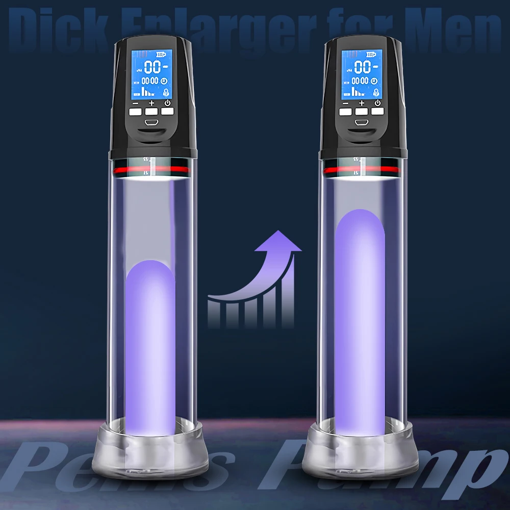 LCD Electric Penis Pump Penis Enlargement Extend Pump Penis Trainer Male Masturbators Cup Dick Pump Sex Toys for Men