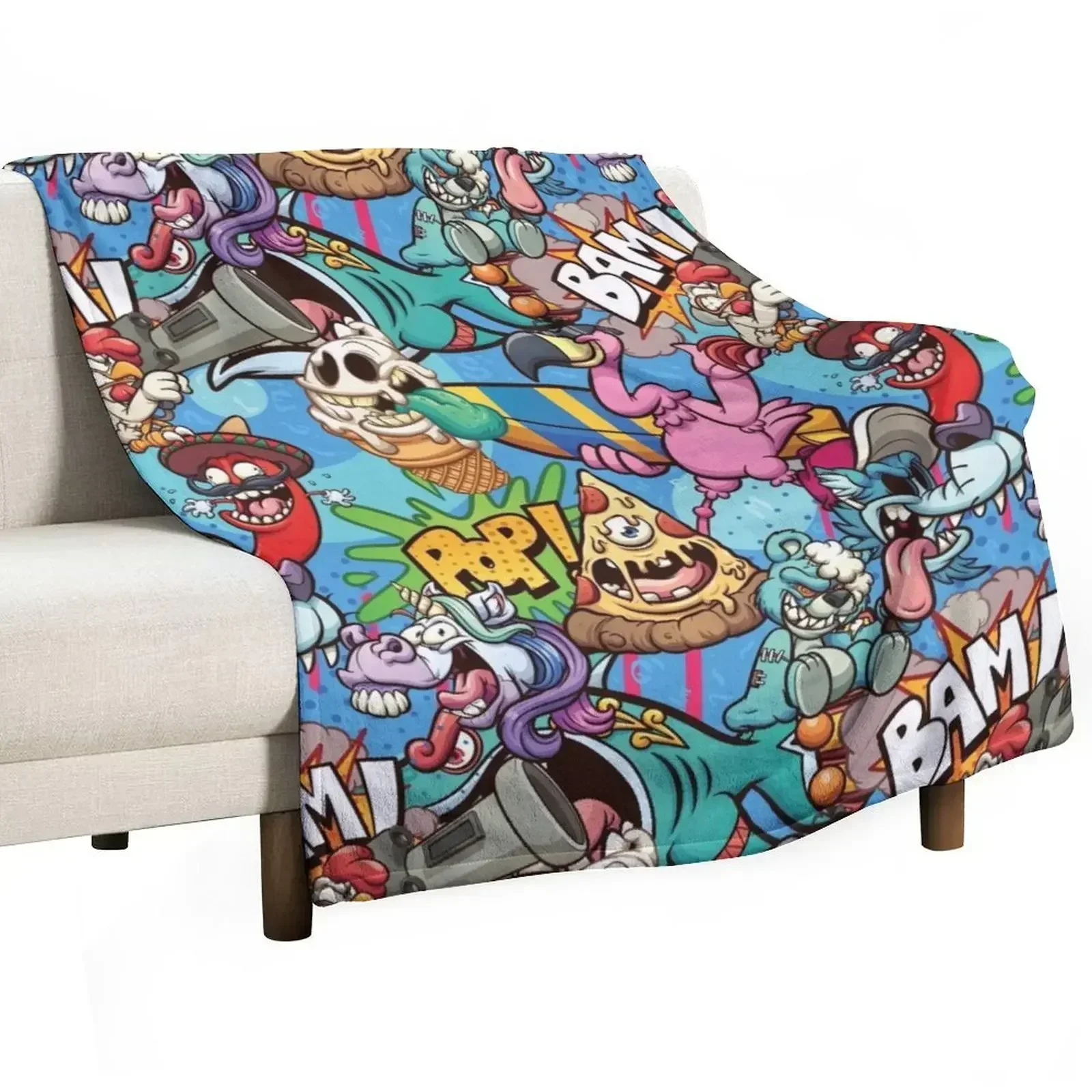 Graffiti Throw Blanket Nap Large Kid'S christmas decoration Luxury Throw cosplay anime Blankets