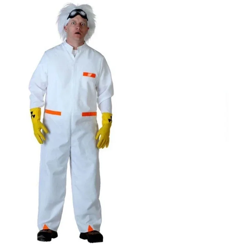 Nuevo disfraz de Cosplay marrón de Regreso al futuro Dr. Emmett, disfraz de chico para Halloween, fiesta de juegos de rol, traje elegante, disfraces para anuncio NM25