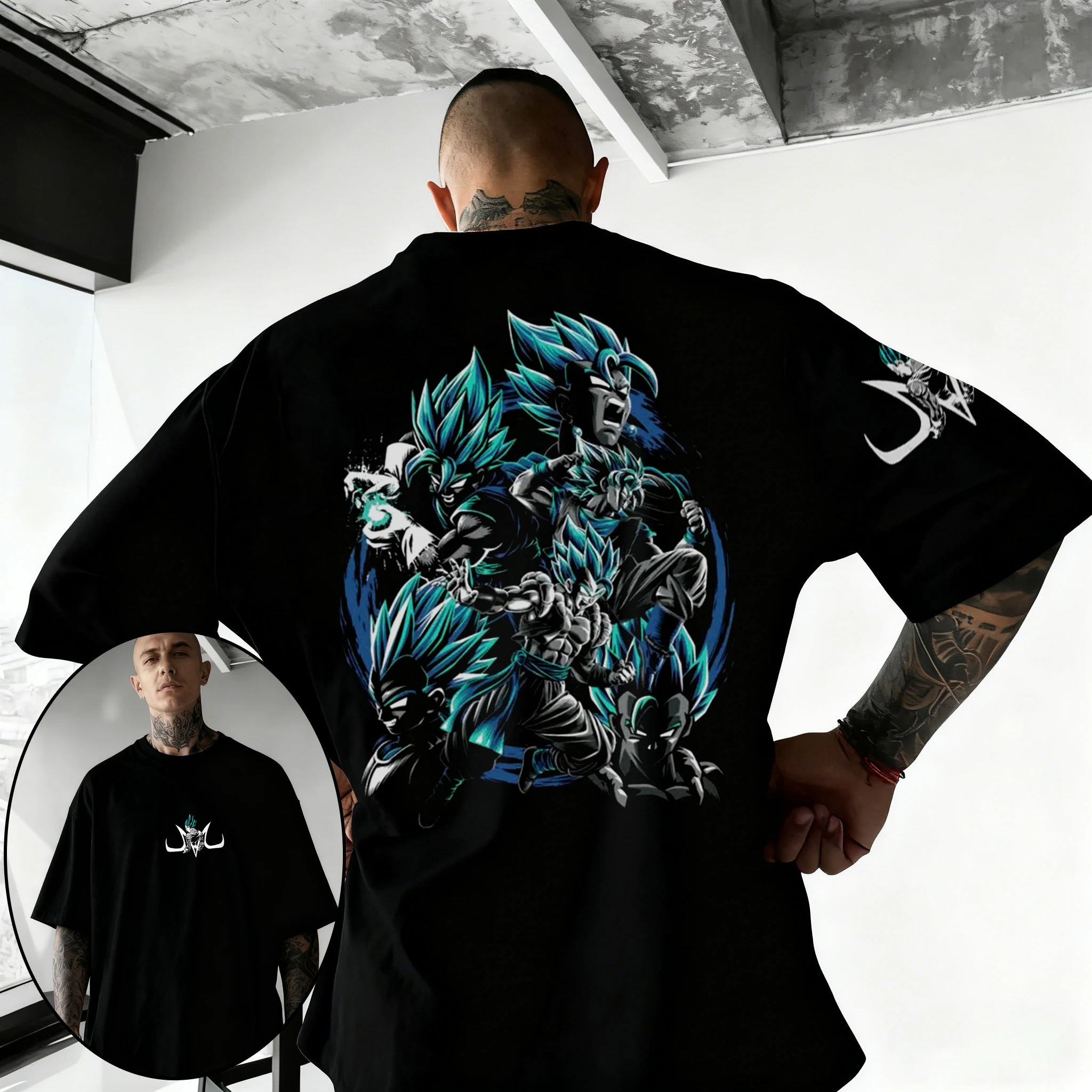 Camiseta con estampado de Anime japonés Dragon Ball para hombre Majin Buu, camiseta Harajuku de manga corta para niños, camiseta de Goku, ropa de verano