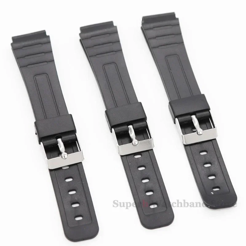 12/14/16/18/20/22 مللي متر سيليكون المطاط حزام ل W800H A158/168 AE1200/1300 F91W F84 حزام الساعات الرجال النساء سوار إكسسوارات