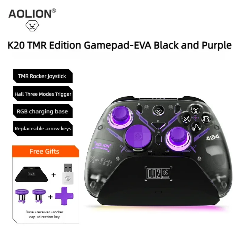 

Aolion K20 TMR Joystick For Switch 2 RGB Wireless Gaming Controller With Charging Dock Gamepad Hall Trigger For Switch/PC/Phone