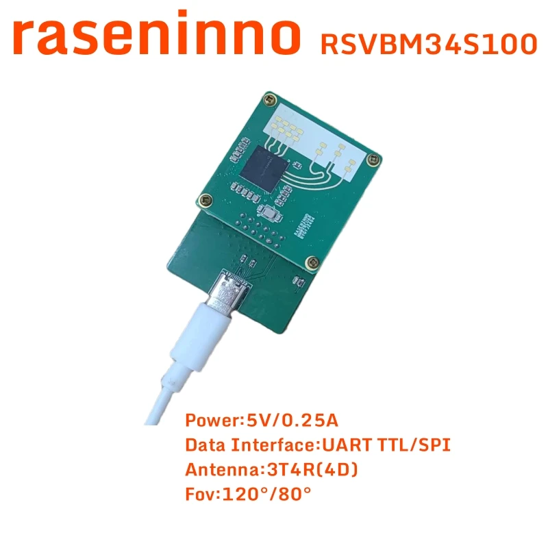 

raseninno mmWave radar object detection sensor module RSVBM34S100 4D People Presence Motion Tracking Smart Life Home Automation