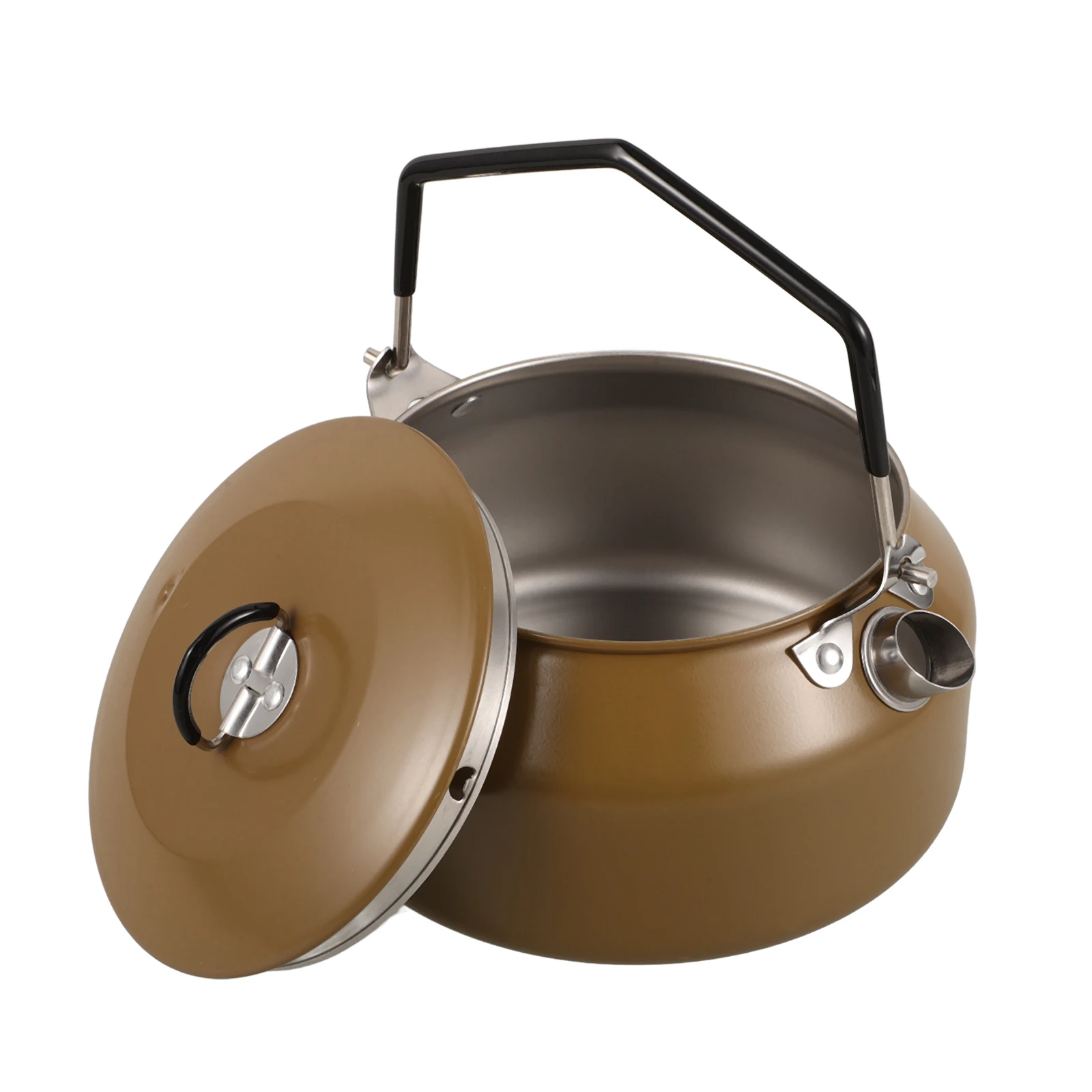 

Portable Camping Coffee Pot Kettle Hiking Water Supply Stovetop Stainless Steel Wear Resistant Outdoor Tea Kettle