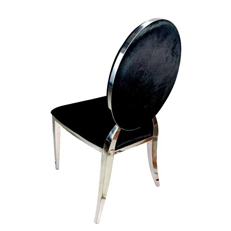 

Sophisticated Velvet Upholstered Louis Chair with Stainless Steel Frame for Hotel Dining and Banquet Use