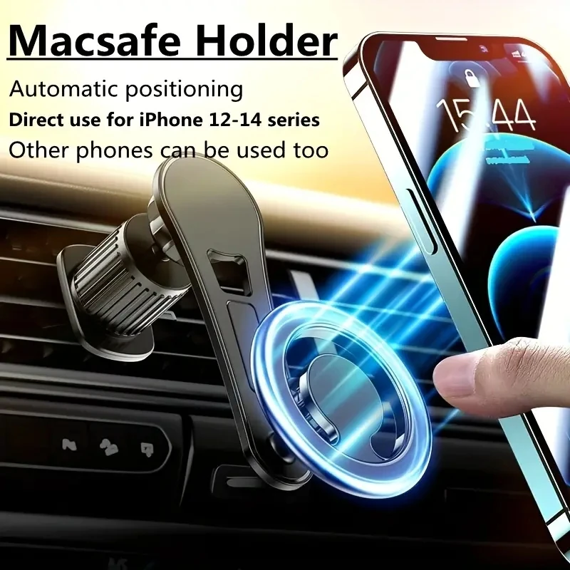 Creative Auto Rotatable Car Air Vent Strong Magnet Metal Holder for iPhone with Swivel Hook Magnetic Holder Navigation Bracket