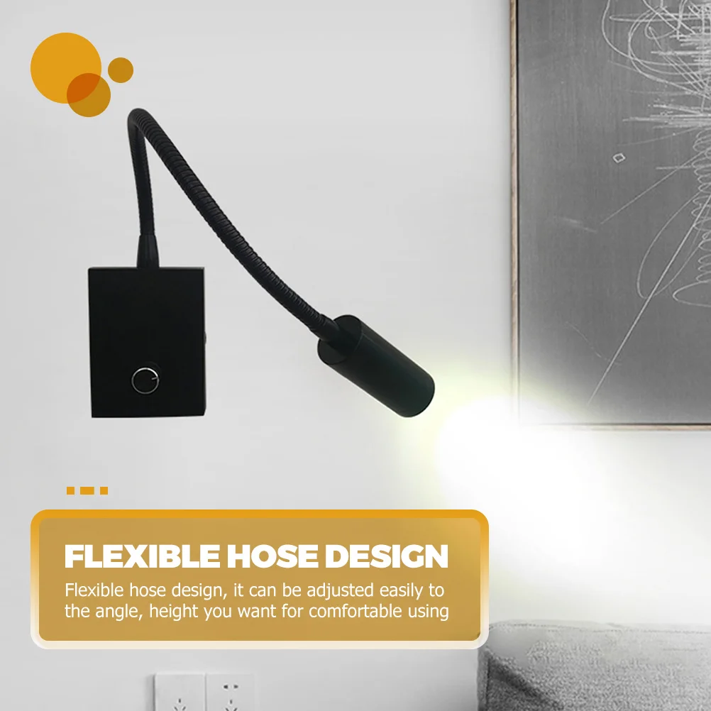 

Flexible Hose Reading Light Aluminum Alloy Bedside Lamp Adjustable for Bedroom Study Book Reading Bed Lamp LED Night Light