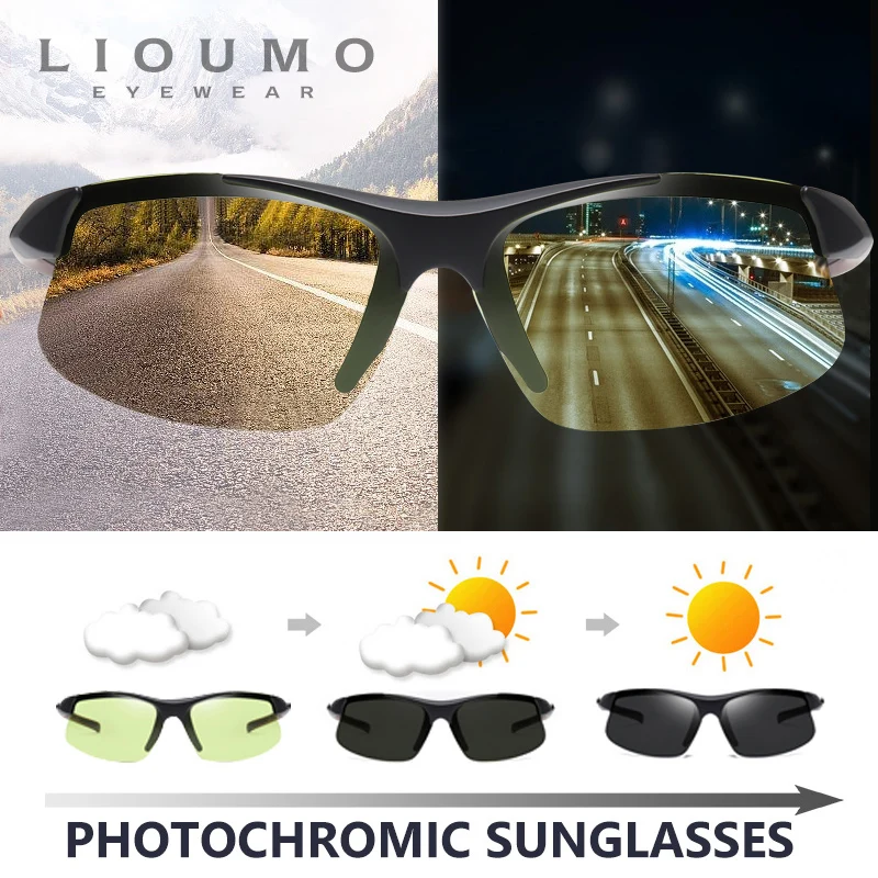 

LIOUMO Day Night Vision Cycling Polarized Sunglasses Man Photochromic Fishing Glasses Male Chameleon Driving Goggles zonnebril