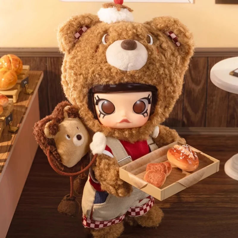 Genuino Molly Bear Bread Series 1/8 figura móvil muñeca de juguete Kawaii Molly coleccionable muñeca hecha a mano modelo juguetes regalos de navidad