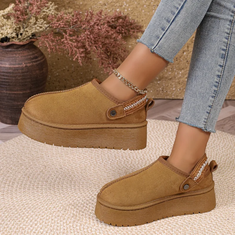 *Winter New Round Toe Thick Sole Comfortable Casual Snow Boots Fashionable Hot Selling Sexy Warm Walking Boots for Women