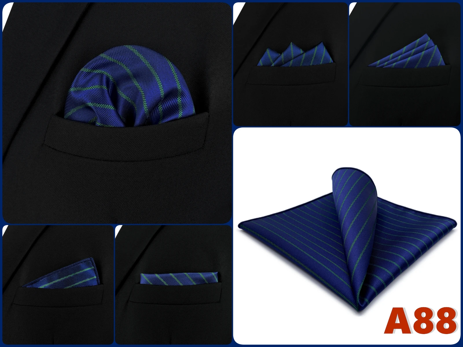 Luxury Mens Pocket Square Handkerchief Multiple Designs Classic Suit Hanky Large Striped Gentlemen Wedding Party Gift for Men