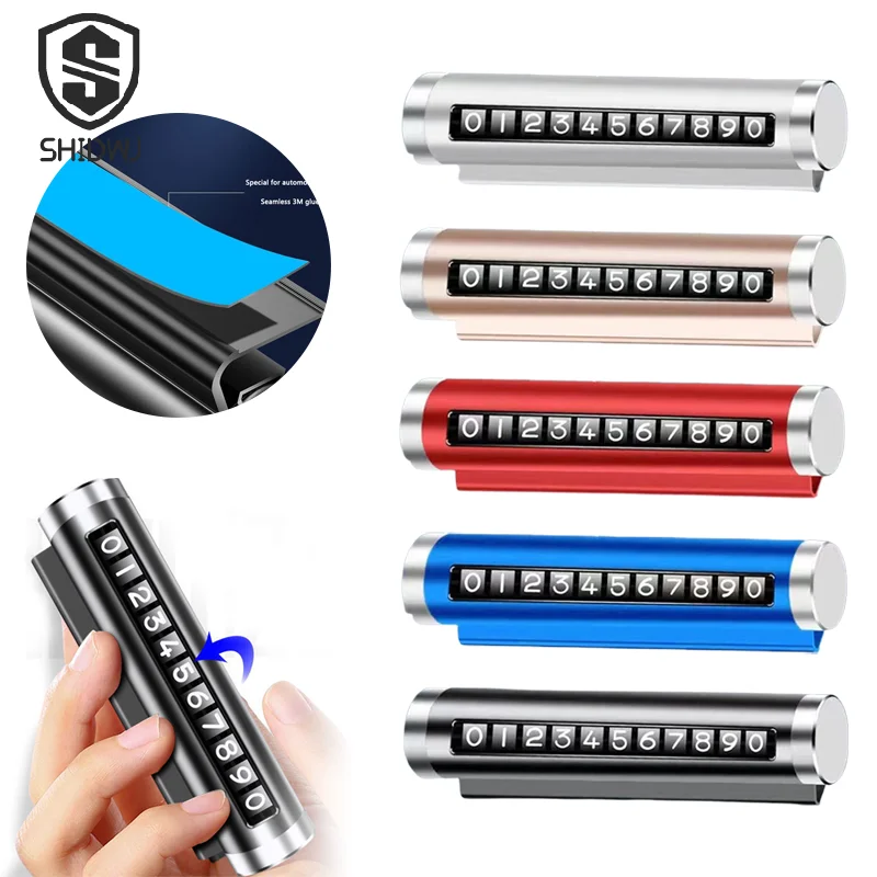 

Табличка с номером телефона автомобиля, светодиодное освещение, временная парковочная карта, скрытые тарелки, наклейка для остановки парка, несколько цифр, гаджеты для парковки