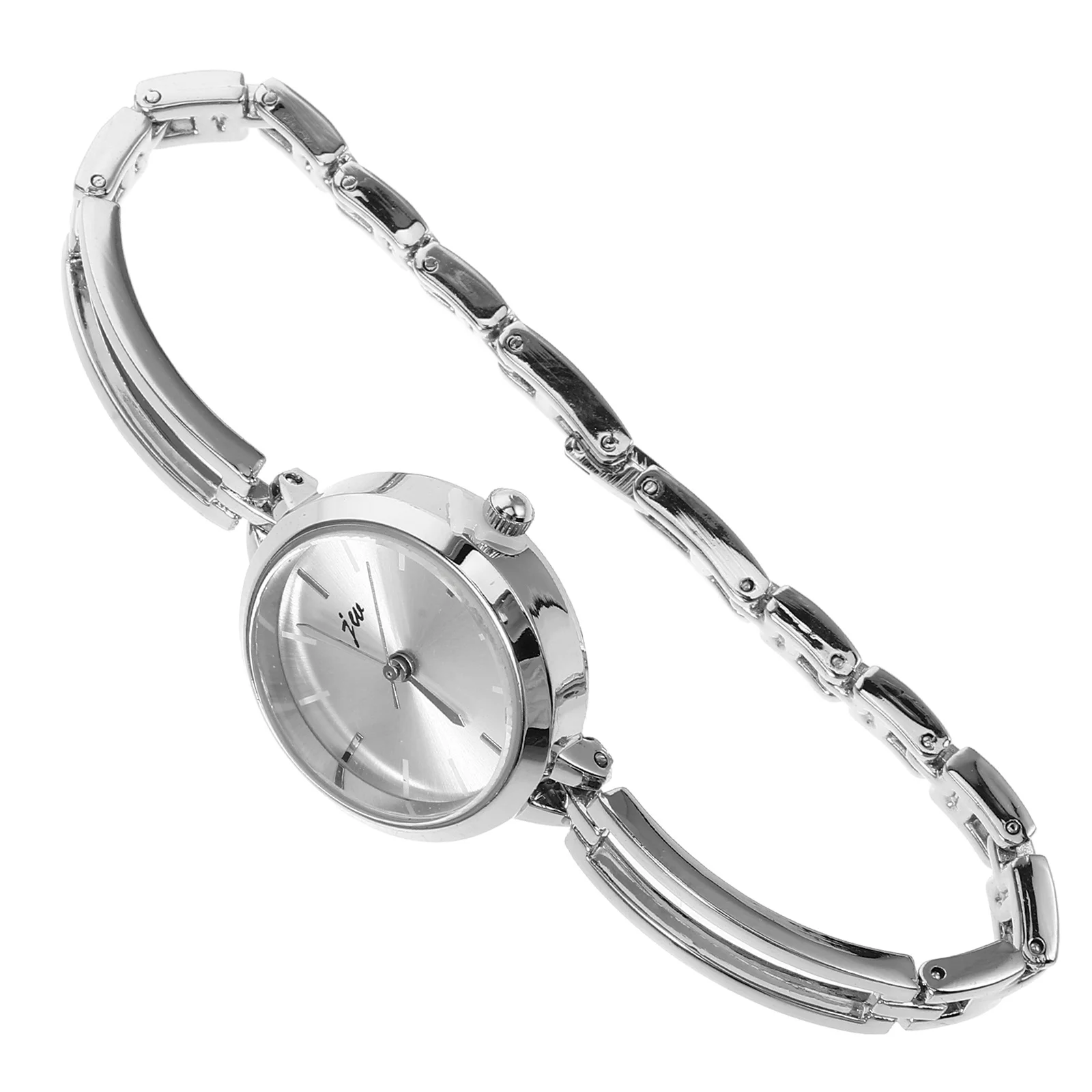 Elegancki damski zegarek kwarcowy z srebrno-białą tarczą, prostą bransoletą ze stopu, modny zegarek na rękę, prezent na urodziny, walentynki, Boże Narodzenie.