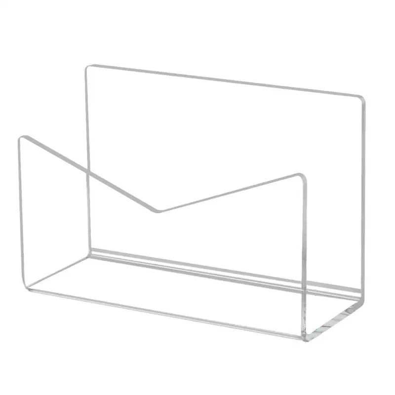 Transparent Acrylic Mail Holder Mail Organizer Countertop Letter Holder for Desk Envelope Mail Sorter Stand for Home Office