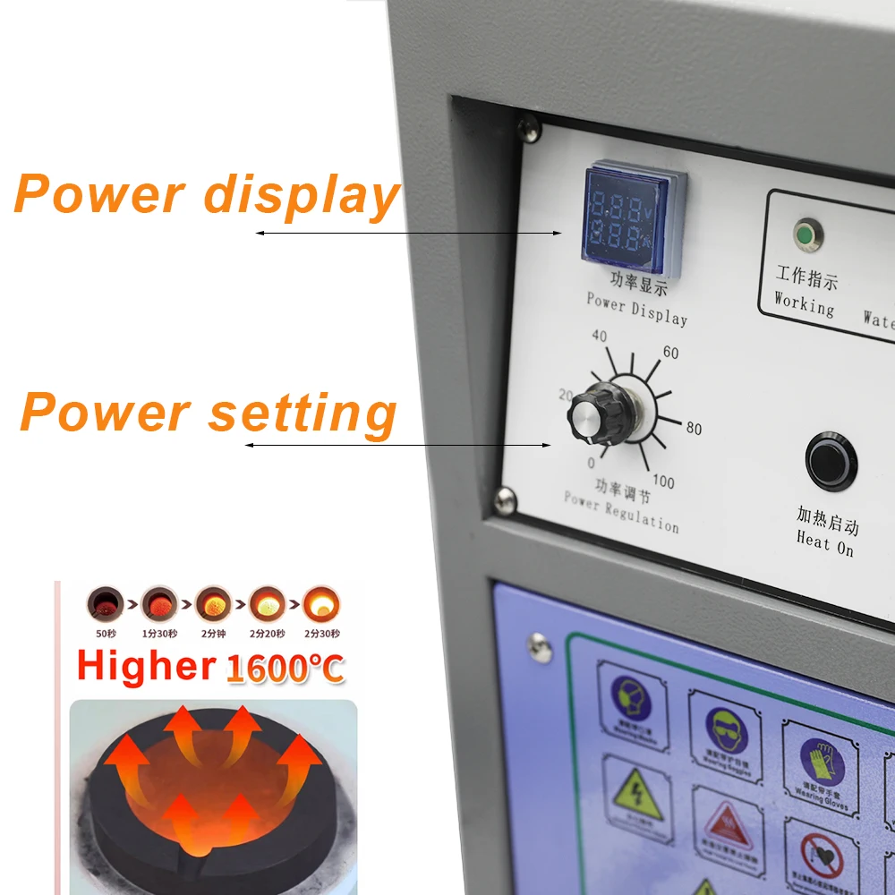 220V 6KW 1600C 2kg Jewelry Tools Equipment Gold Silver Platinum Precious Metal Melting Induction Machine copper melting furnace