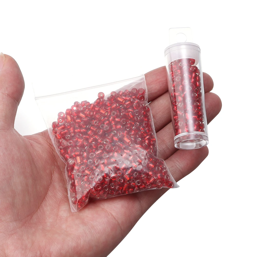 Silver Color Filled Charm Glass Seed Beads Colorful Round Beads For Jewelry Making Loose Beads DIY Earrings Bracelets Wholesales