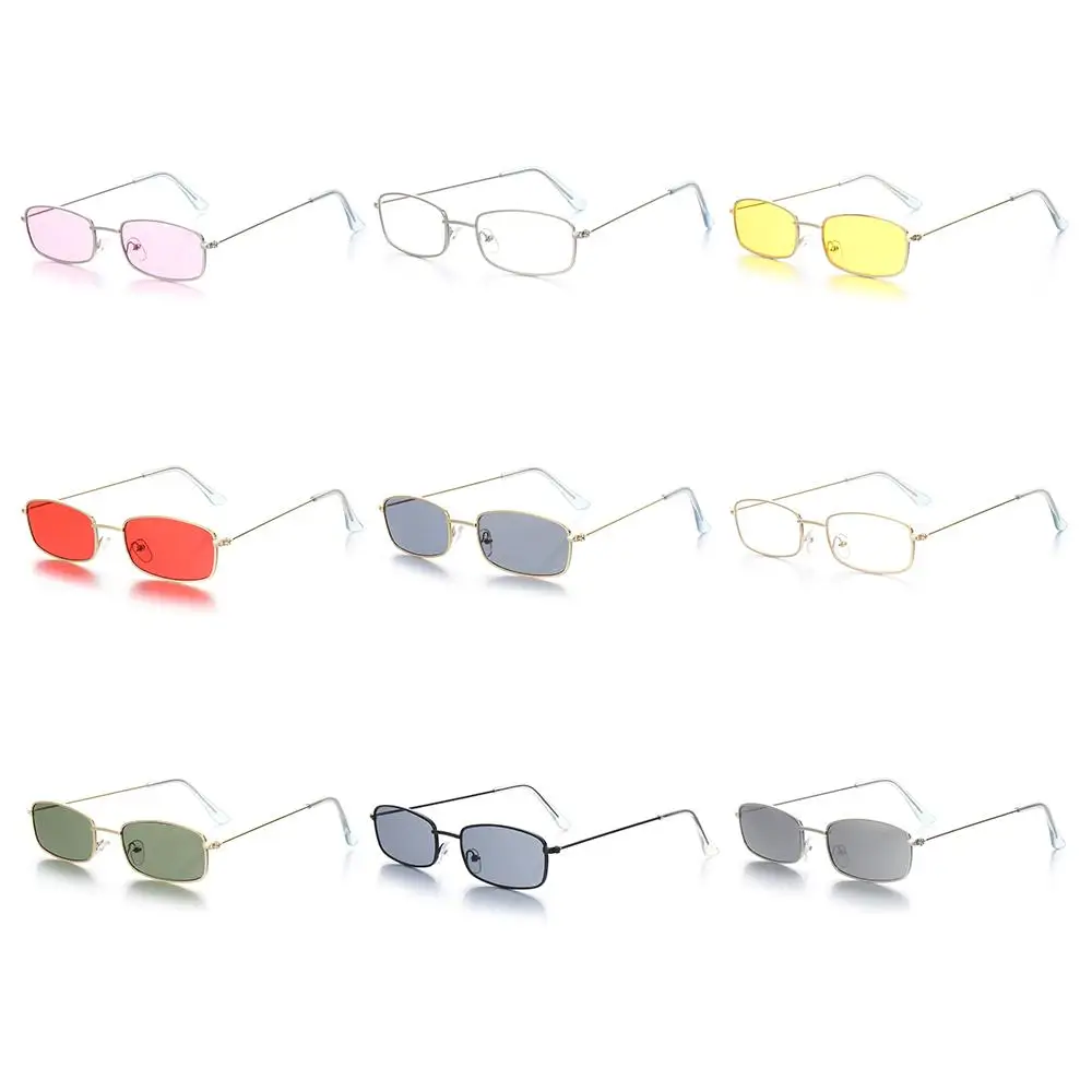 Metal Frame Rectangle Sunglasses Candy Colors Small Retro Shades For Women Men Fashion UV400 Sun Glasses Steampunk Eyewear