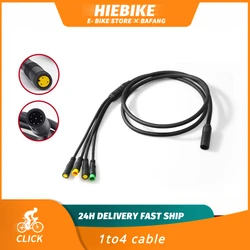 Ebike Motor Cable 1T4 for Bafang Middle Motor BBS01 BBS02 BBSHD with Display Brake Lever and Throttle Connector Fits 8fun Motor