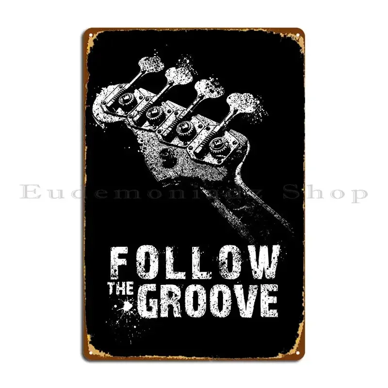 Follow The Groove Metal Plaque Wall Decor Living Room Bar Designs Cinema Tin Sign Poster