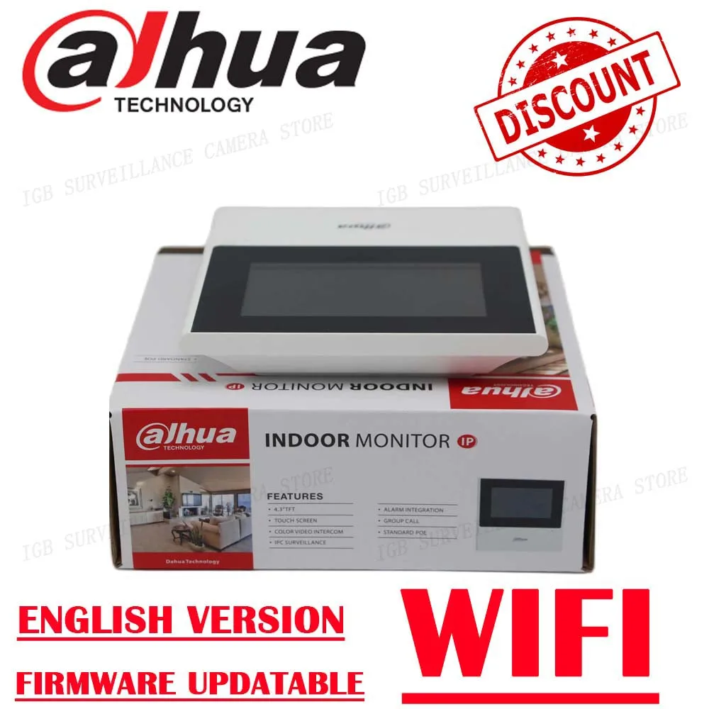 Dahua VTH2611L-WP IP WiFi Indoor Monitor PoE 4.3inch TFT Touchscreen Set DND period IPC Surveillance