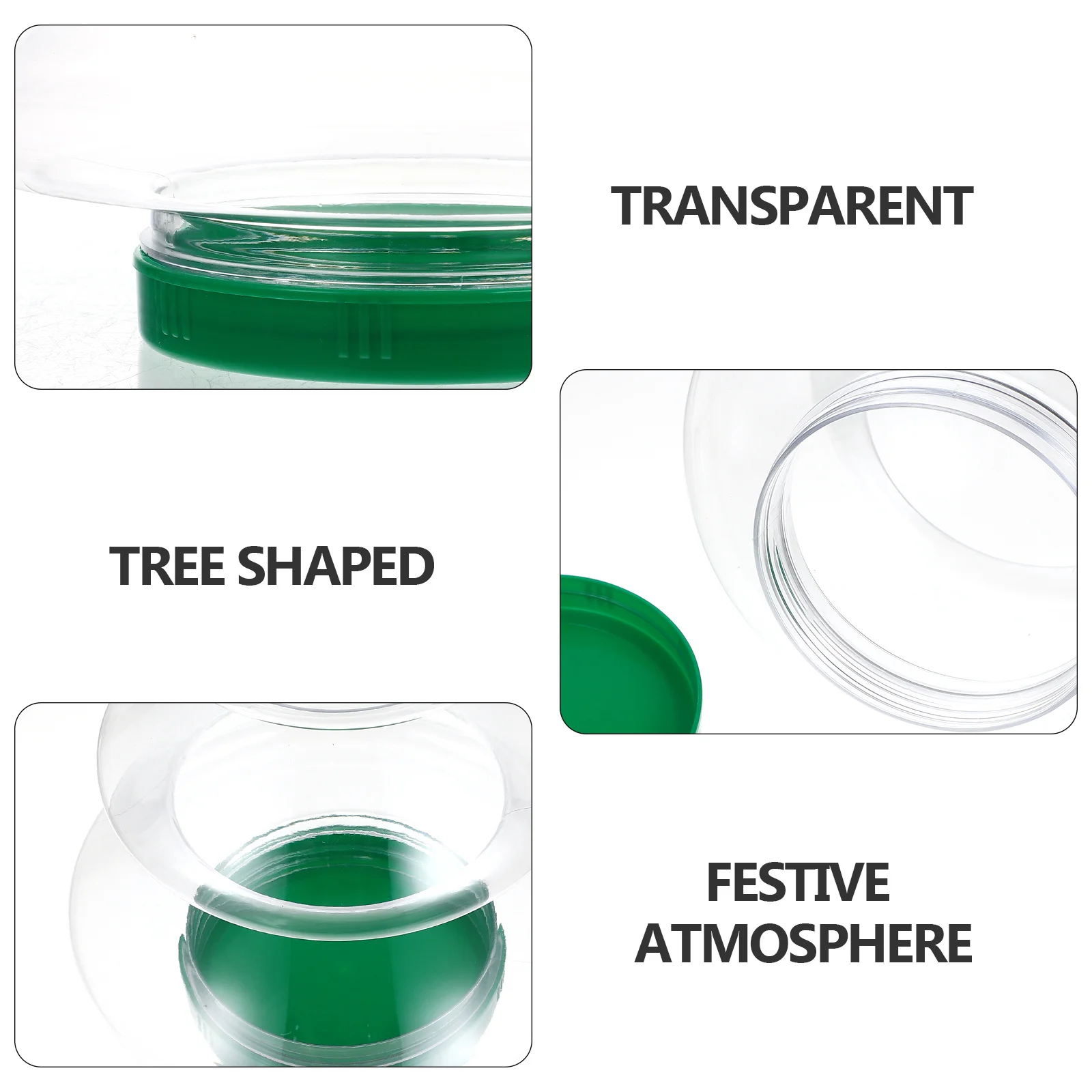 

Christmas Containers Chrsistmas Tree Candy Jar Clear Plastic Cookie Jars with Lids Airtight PET Plastics Xmas Dish
