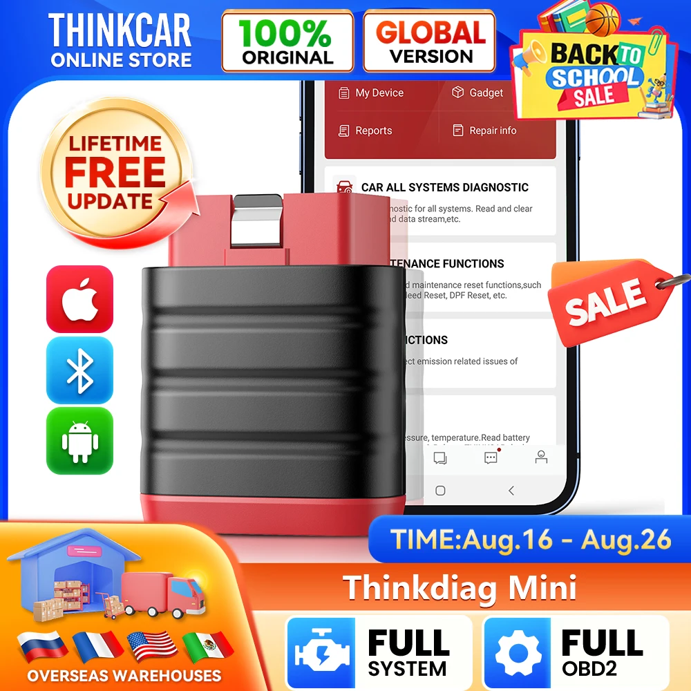 Thinkcar thinkdiag mini automotivo obd2 scanner ferramentas de diagnóstico do carro leitor código obd todo o diagnóstico do sistema atualização gratuita vitalício