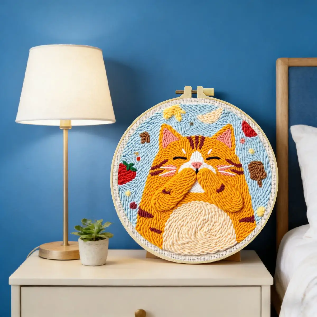 20X20CM/7,87 Zoll Tier - Katze Stanznadel-Stickset, Stickerei-Kit, gestrickte Stickerei, DIY, handgemachtes Geschenk, Heimdekoration – Detail 6