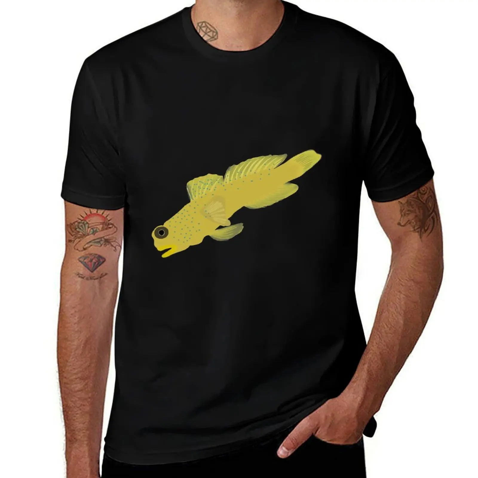 

yellow watchman goby T-Shirt t shirts for man cotton soft t shirt for man 100 percent cotton T-Shirt