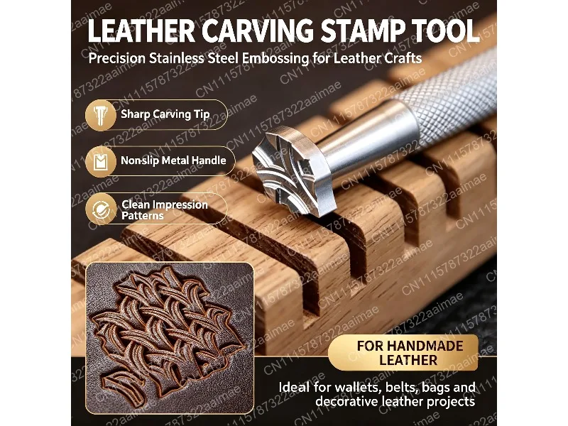 Stainless Steel Embossing Stamp Medieval Leather Carving Punch Tool for Vegetable-Tanned Craft Metal Stamping