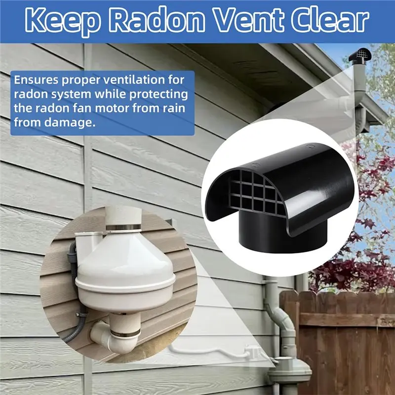 DT39 Radon Vent Cap 40 for 4/3 Inch PVC Schedule 40 Pipe, Roof Vent Flue Pipe Cover Rain Cap Exhaust Cap, Keep Pipe Clear from